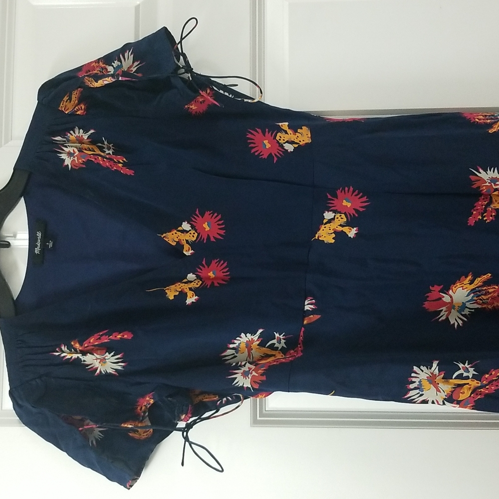 Madewell Dress blue with flower print sz. 2